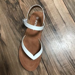White Pu sandals